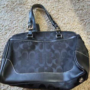COACH Hamptons Signature Jacquard & Leather Tote